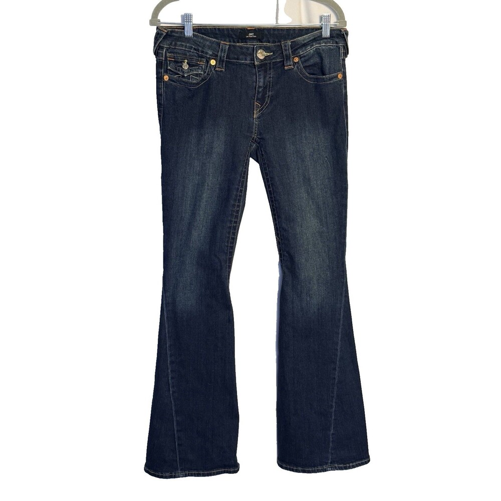 True Religion Women's Jean Pants Joey Flare Jeans Low-Rise Size 28 (32 Waist)